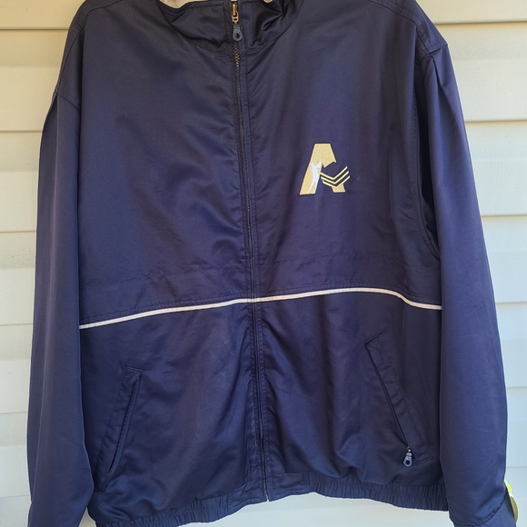 Men's Cutter & Buck 'Pebble Beach' Large Navy-Blue Lined CB Weathertech Zip Jack - Picture 5 of 11